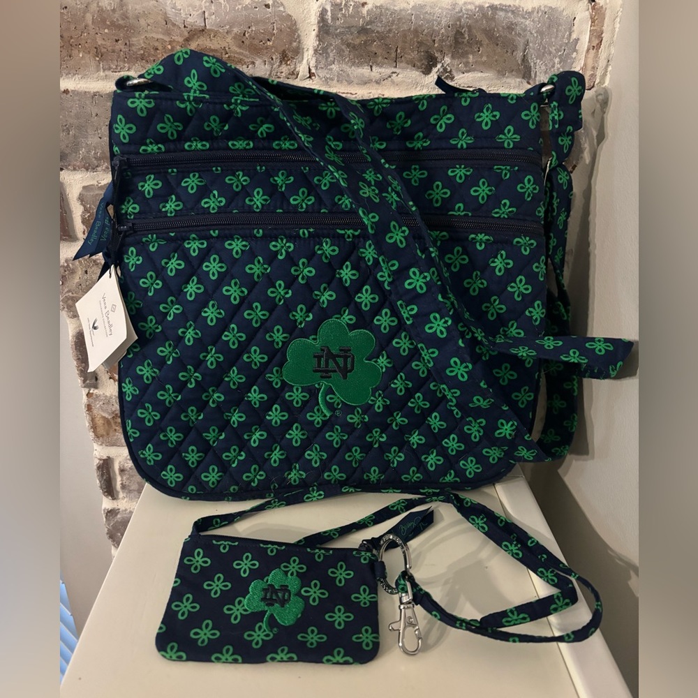 Vera Bradley Notre Dame Purse & Wristlet/Lanyard